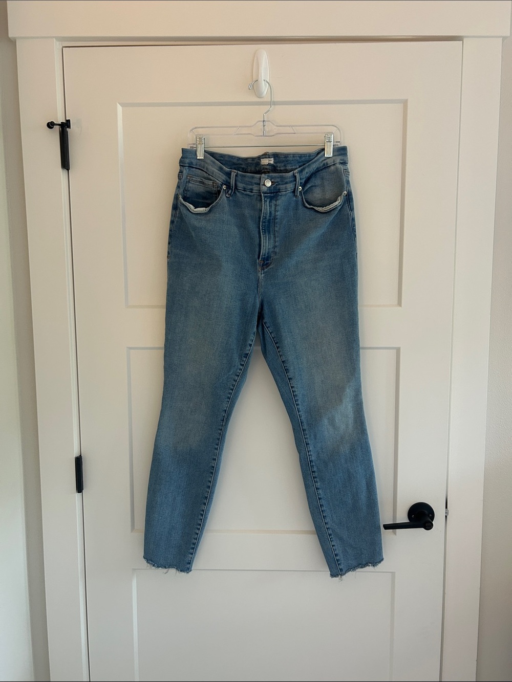 Good American Good Legs Jeans Size 14-18 Raw Hem Skinny